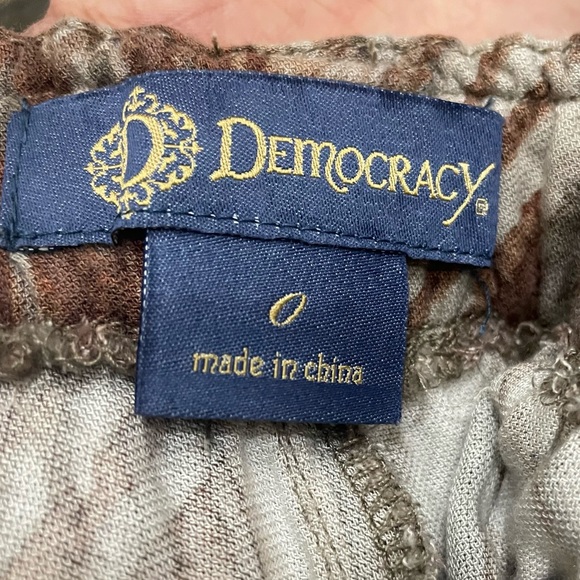 Democracy brown and cream printed drawstring pants / 0 / Excellent condition - Picture 14 of 16